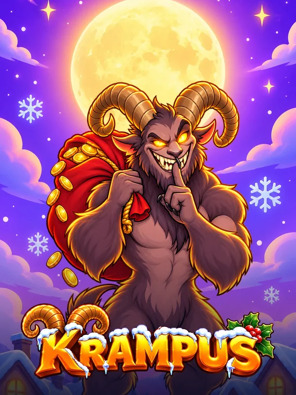 KRAMPUS: the Christmas demon with a stolen sack under a full moon